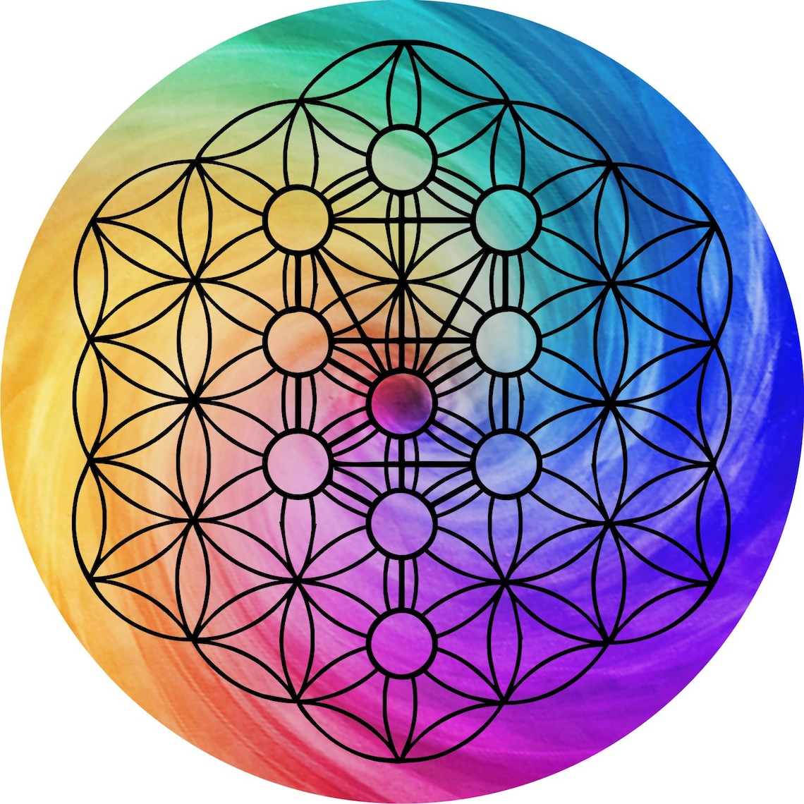 Tree of Life Sacred Geometry Grid 5 Metaphysical Reike Etsy