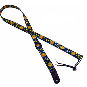 1&quot; Mandolin Strap for A & F type Mandolins, Ukuleles, Guitars  by Legacystraps - Celestial Sun Design