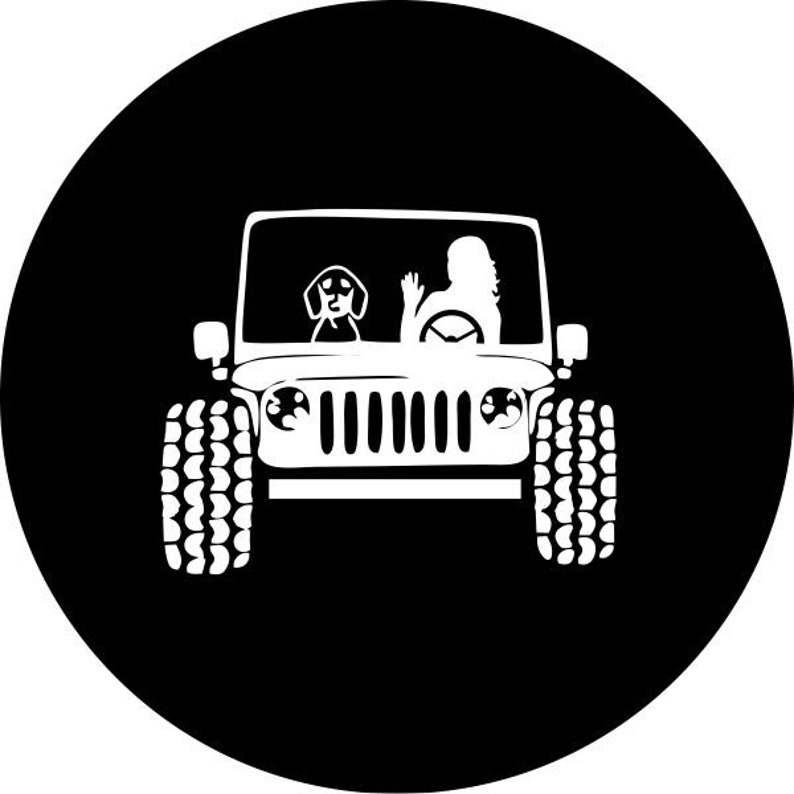 Jeep Girl and Her Dog Spare Tire Cover Jeep Wrangler Rubicon Etsy