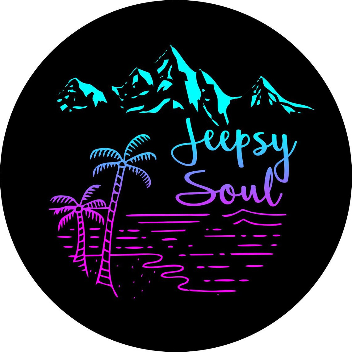 Jeepsy Soul Beach and Mountains Spare Tire Cover Jeep Etsy