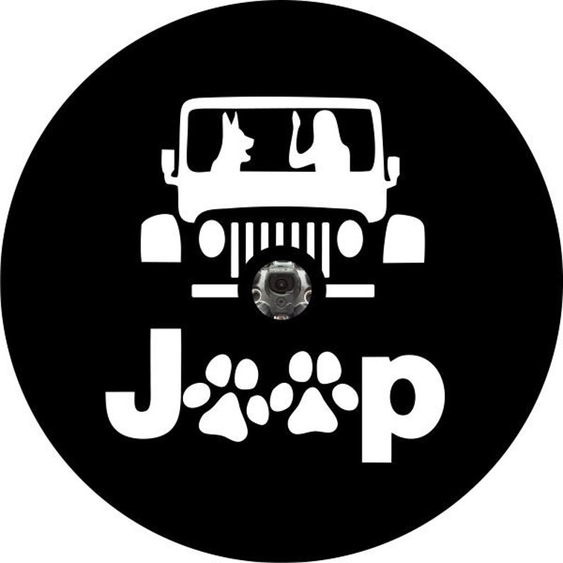 A Girl Her Dog and Jeep Paws Spare Tire Cover Jeep Wrangler Etsy