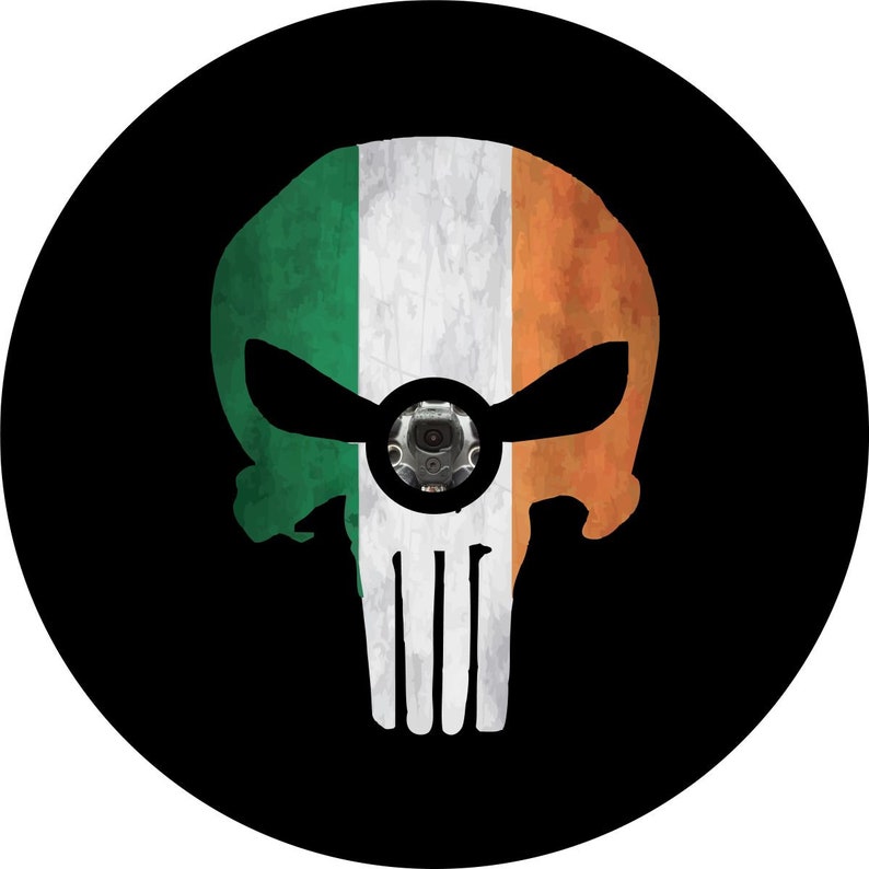 Irish Punisher Skull Spare Tire Cover Jeep Wrangler Rubicon RV Etsy