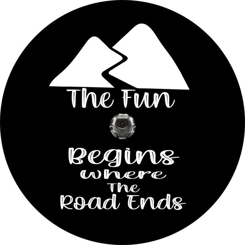 Where the Road Ends the Fun Begins Spare Tire Cover Vinyl Black 33 in American Unlimited 5558998242 Where the Road Ends the Fun Begins Spare Tire Cover Vinyl Black 33 in American Unlimited 5558998242
