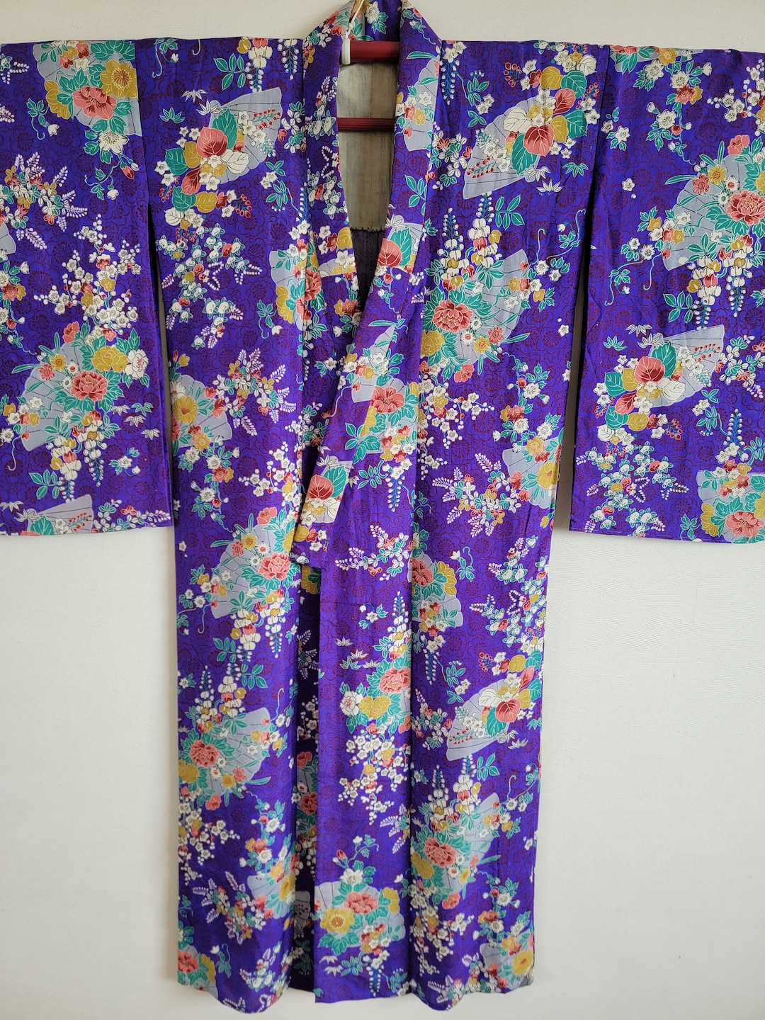 Antique Japanese Silk Kimono Robe, Gown, Dressing, Lingerie, Nightwear