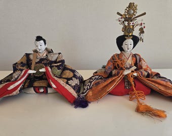 Traditional Japanese Hina Dolls Three Court Ladies Set - Luxurious