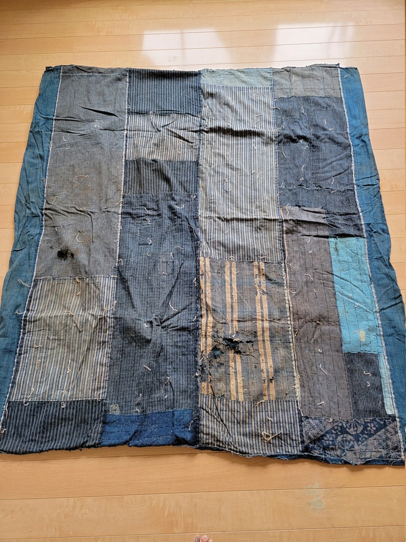 Vintage Japanese Kimono Fabric Popular brand in the world Indigo BORO Selling and selling Dyed Textiles Blue