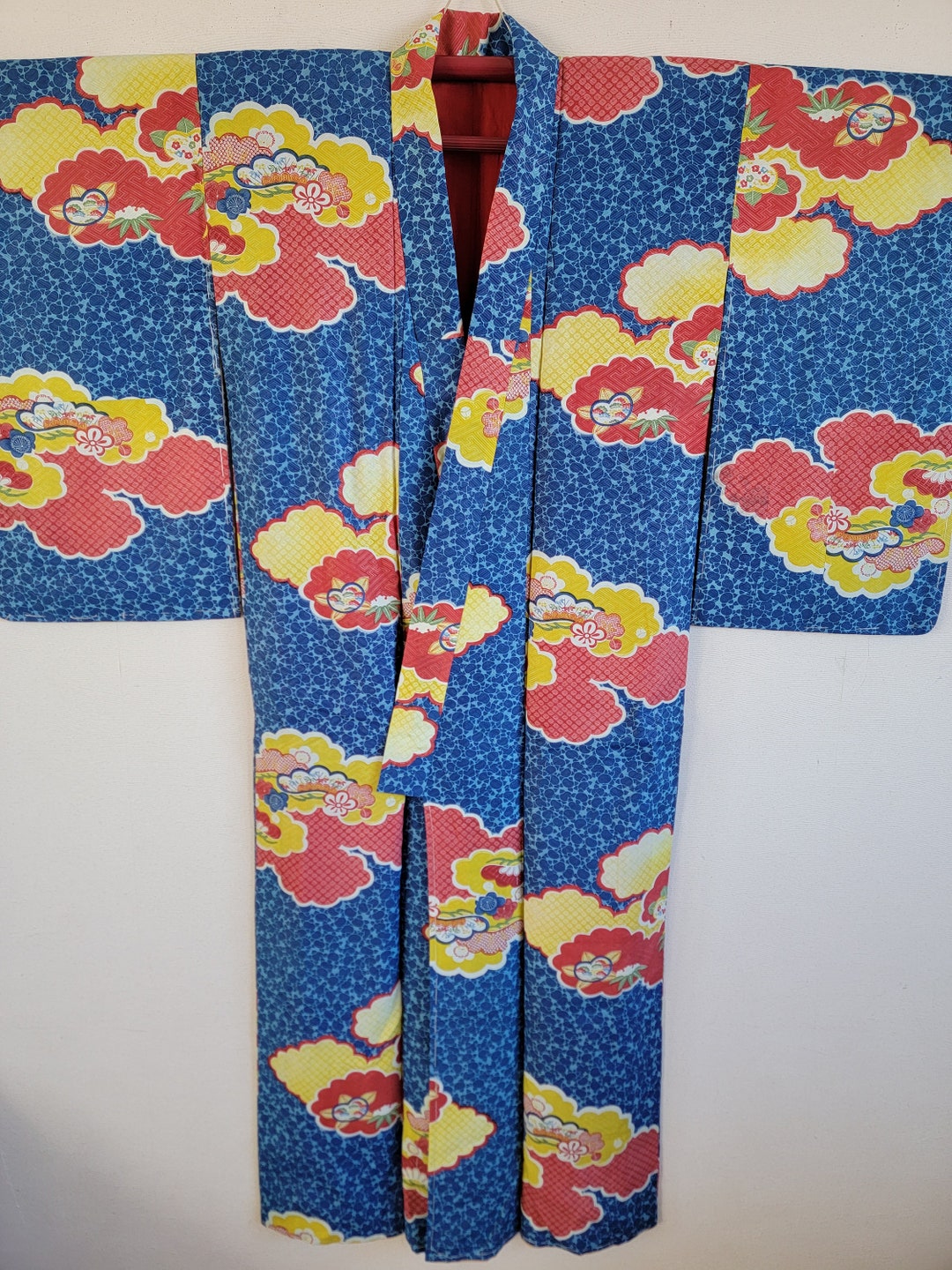 Antique Japanese Silk Kimono Robe, Gown, Dressing,lingerie, Nightwear