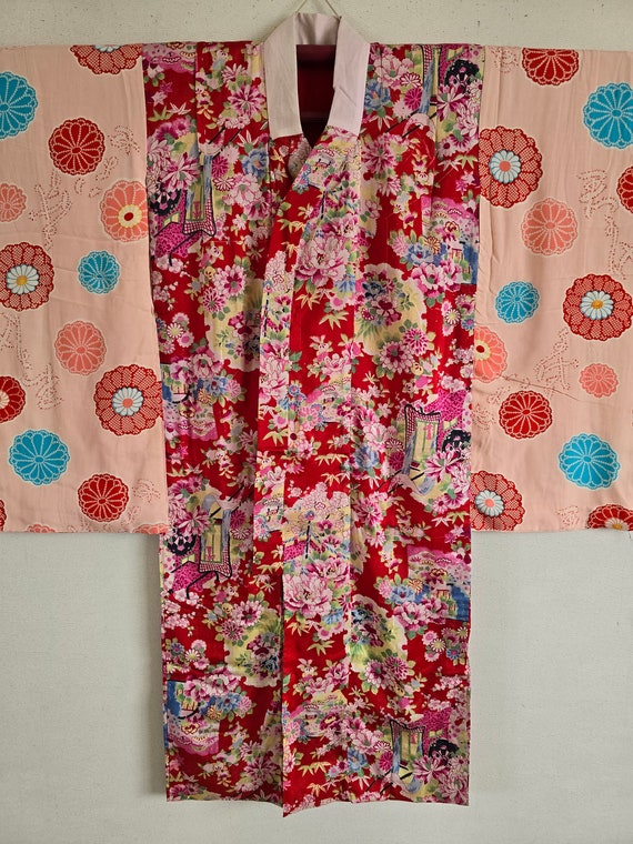 Antique Japanese Silk KIMONO Robe , Gown, Dressin… - image 1