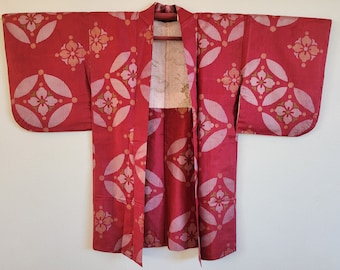 Antique Japanese Silk KIMONO Jacket Haori ,Meisen,KIMONO Jacket,Free Shipping