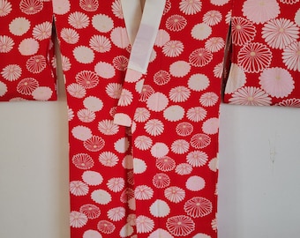 Japanese Silk Kimono juban, gown, Dressing, Lingerie, Nightwear, Traditional Dress, Free Shipping　6