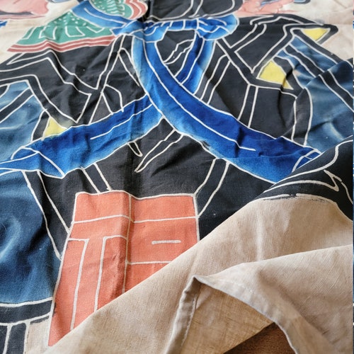 Vintage Japanese indigo dye cotton shops BORO,83cm×153cm,Free Shipping　1
