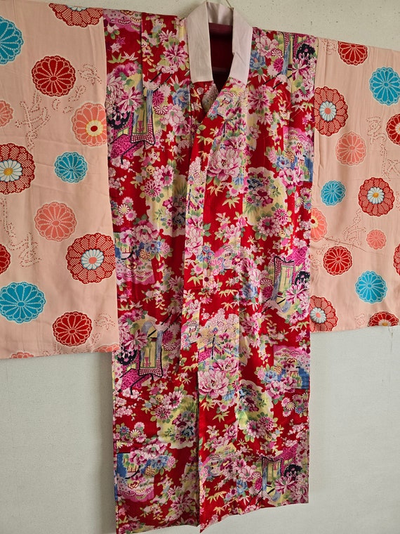 Antique Japanese Silk KIMONO Robe , Gown, Dressin… - image 7