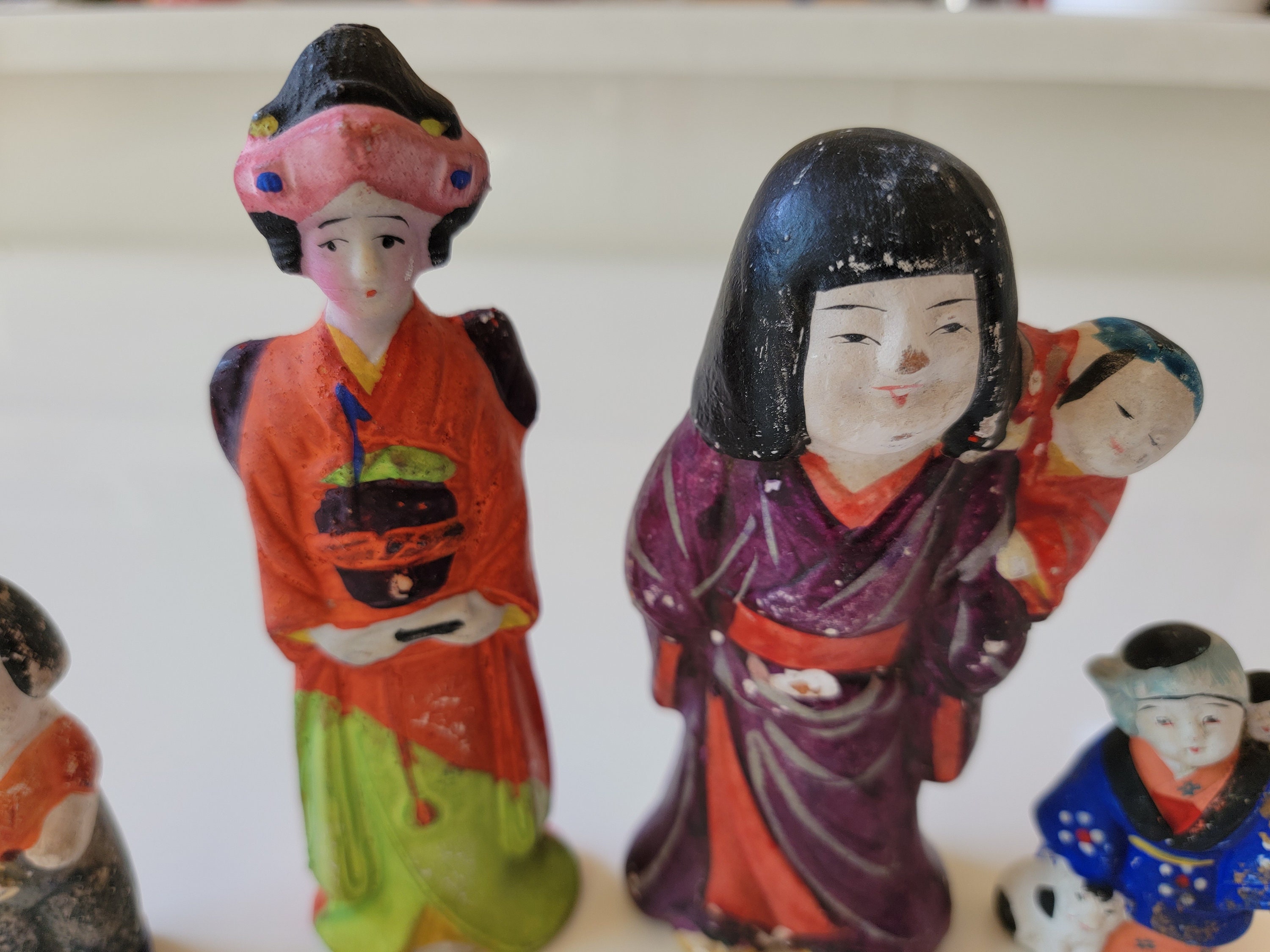 Deux Poupées Anciennes Ningyo Japonaises – Japon – Vintage Collection