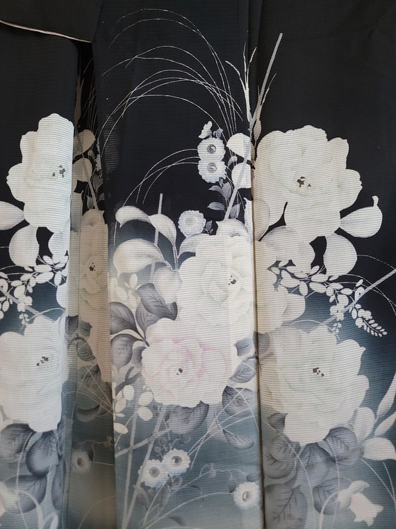 Antique Japanese Silk KIMONO Robe ,For Summer, Go… - image 5