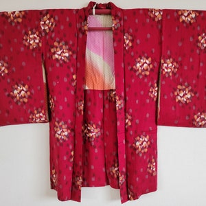 Antica giacca KIMONO di seta giapponese haori, abito KIMONO, antico
