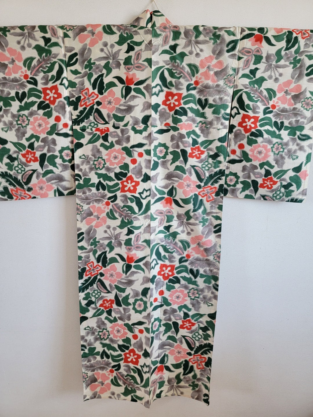 Antique Japanese Silk KIMONO Robe ,meisen,gown, Dressing,lingerie