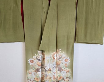 Antique Japanese Silk KIMONO Robe , Gown, Dressing,Lingerie, Nightwear,Traditional Dress,Free Shipping 17