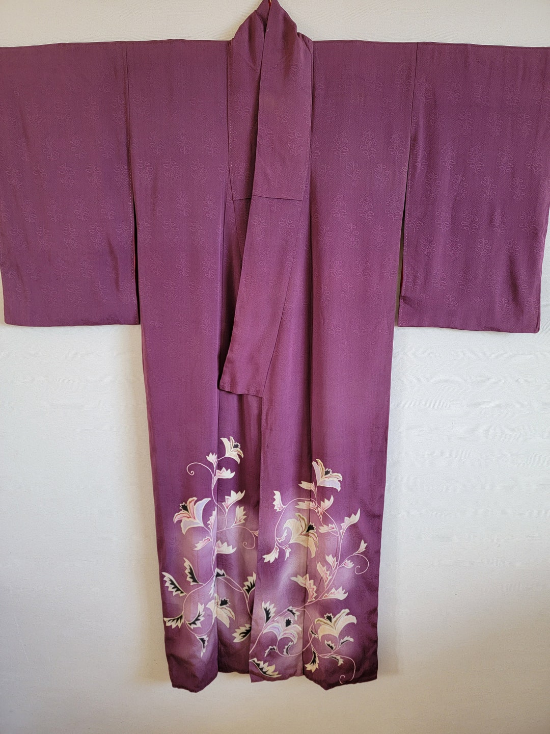 Antique Japanese Silk Kimono Robe, Gown, Dressing, Lingerie, Nightwear