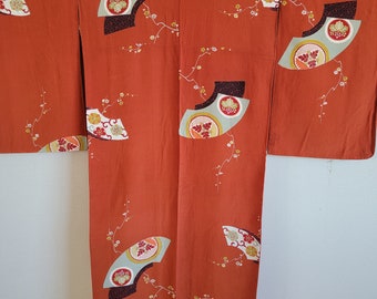Antique Japanese Silk Kimono, gown, Dressing,Lingerie, Nightwear,Traditional Dress,Free Shipping 5