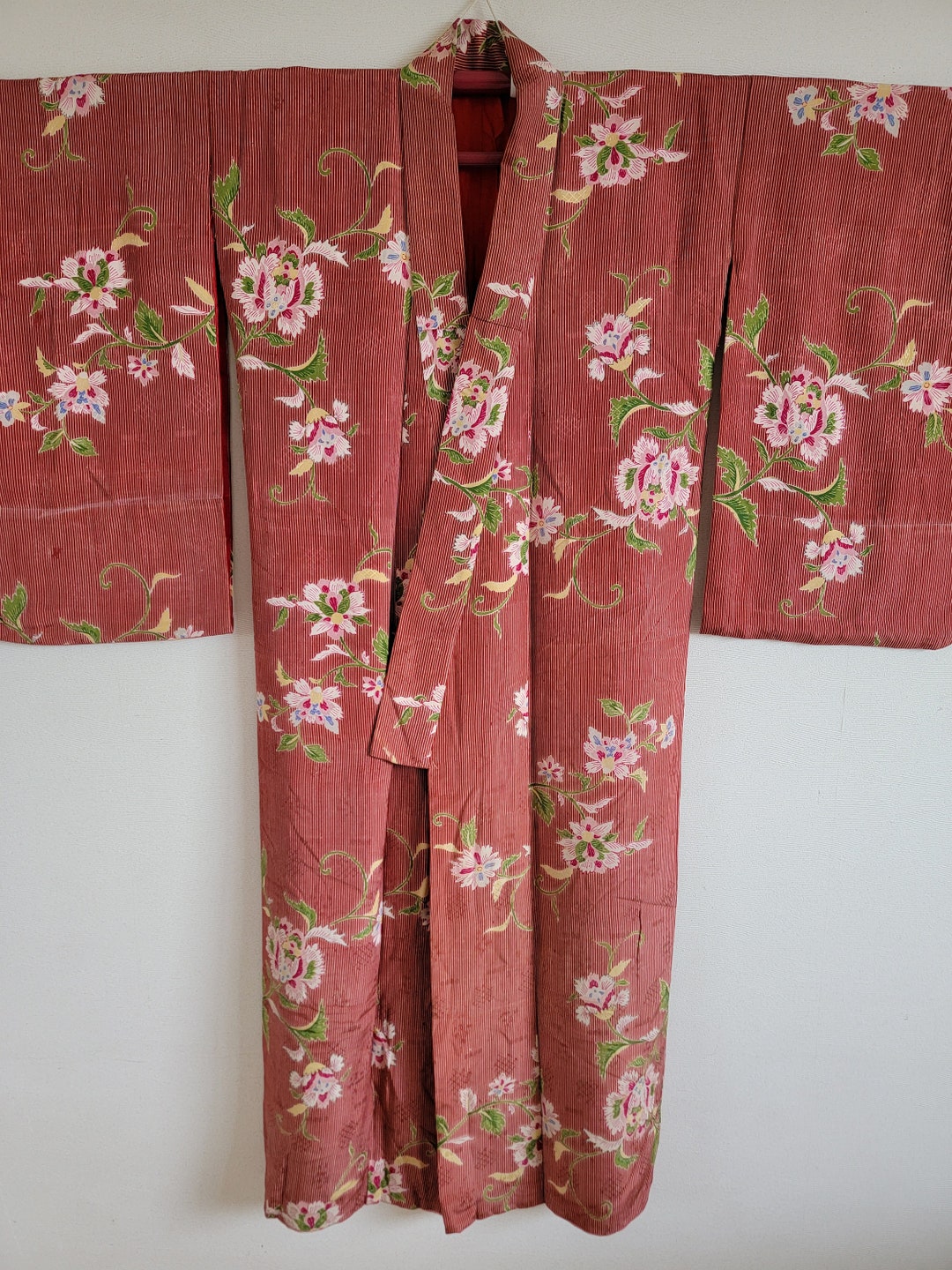 Antique Japanese Silk Kimono Robe Gown Dressing Lingerie Etsy