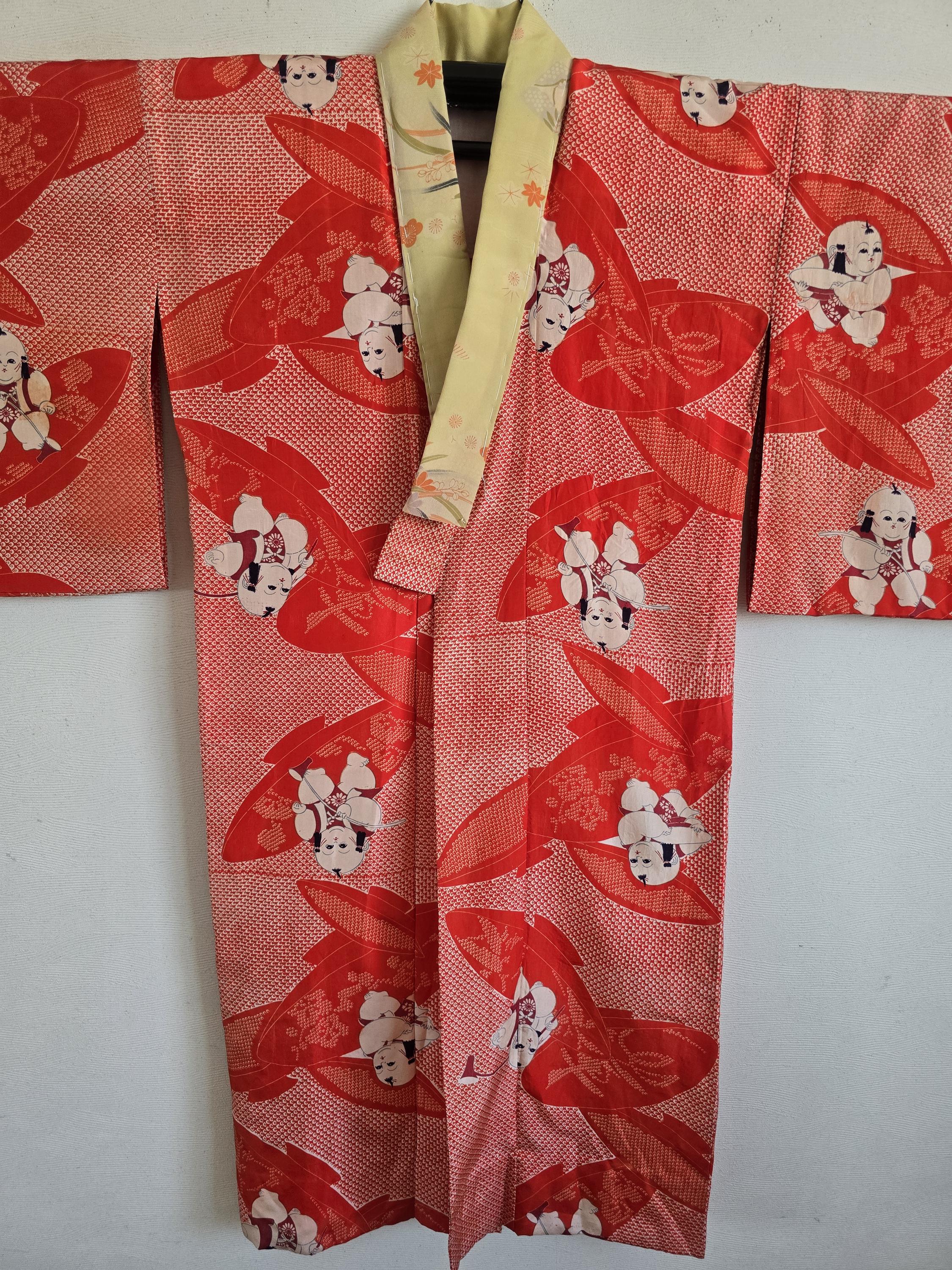 【美品】和ROBE / 忍 JUBAN TECH 3 Japanese Silk Kimono Juban, Gown, Dressing,lingerie, Nightwear