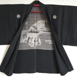 Set of 2,Japanese Silk Kimono Jacket Haori ,For  Men's,Vintage,  gown, KIMONO Robe,KIMONO jacket, Free Shipping　64