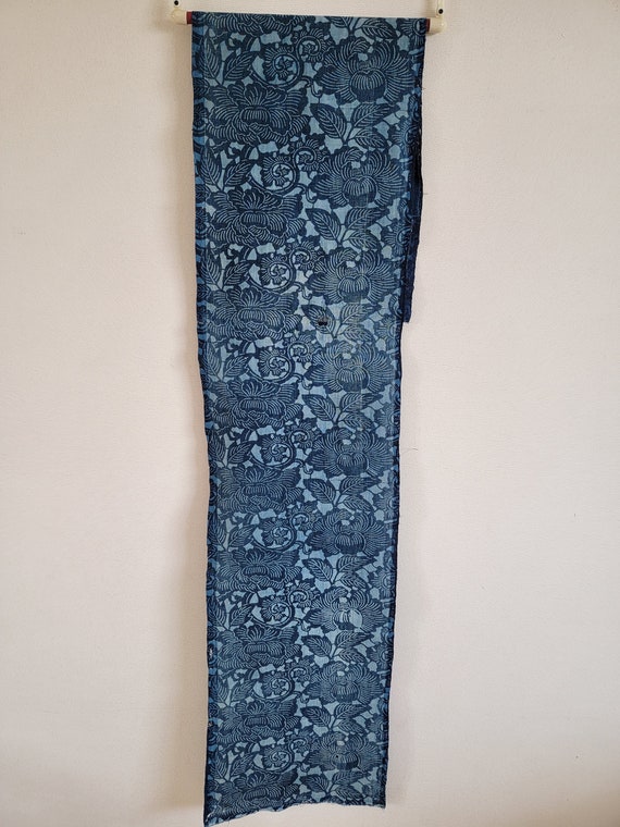 KATAGAMI Vintage Japanese Kimono Fabric Indigo Blue KATAZOME Etsy