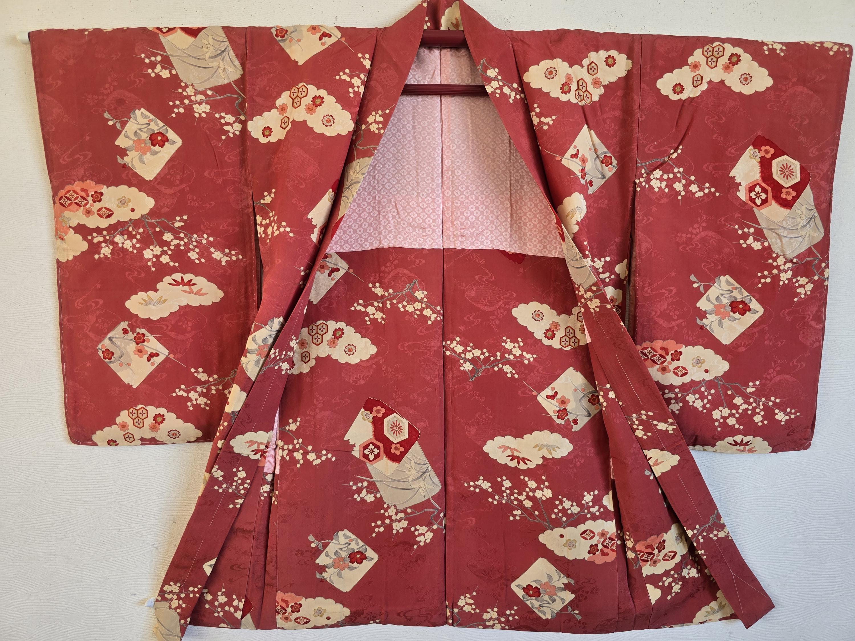 1910s,Antique Japanese Silk KIMONO jacket haori, KIMONO Dress,Antique 120
