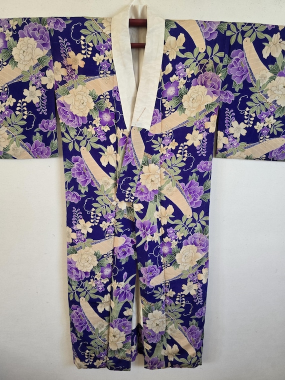 1910s, Japanese Silk Kimono Kinsha Juban, Kinsha Juban, Gown