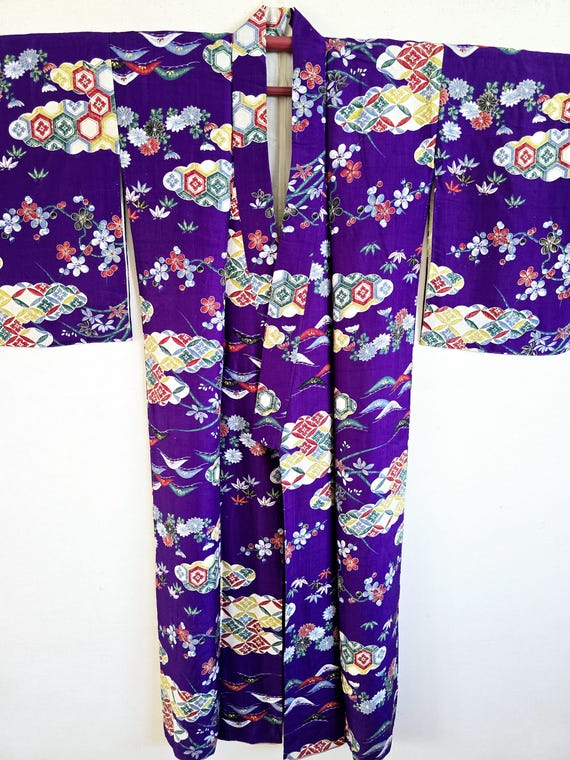 Antique Silk Kimono Robe,gown, Dressing,lingerie, Nightwear