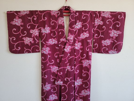 Antique Japanese Silk Kimono Robe, gown, Dressing… - image 9