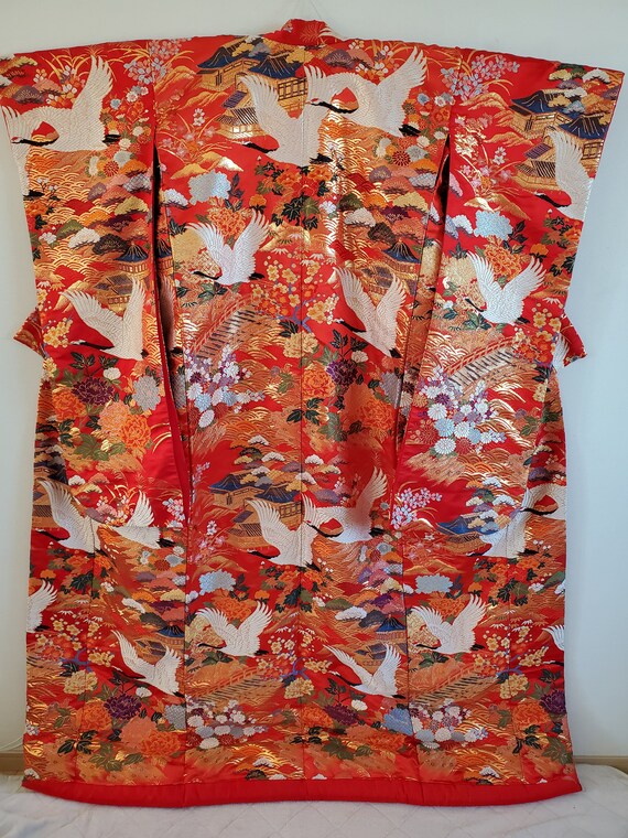 Free Shipping,Japanese Silk KIMONO Robe ,Uchikake