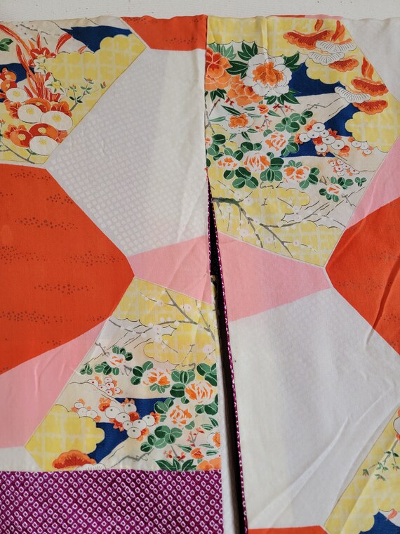 Antique Japanese Silk KIMONO Jacket Haori, Meisen… - image 4