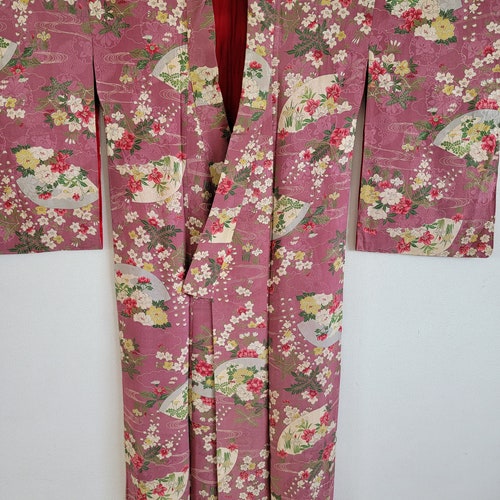 Antique Silk shops Kimono Robe, gown, Dressing,Lingerie, Nightwear,Traditional Dress,Free Shipping