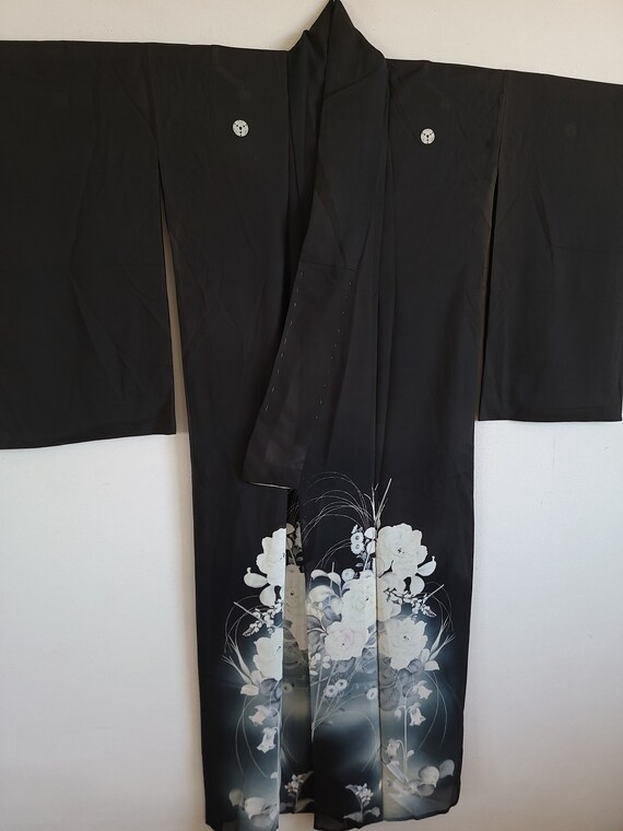 Antique Japanese Silk KIMONO Robe ,For Summer, Go… - image 4