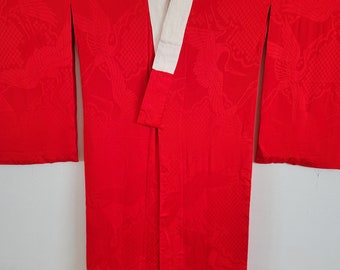 Japanese Silk Kimono juban, gown, Dressing, Lingerie, Nightwear, Traditional Dress, Free Shipping　11