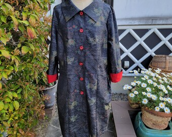 Kimono remake handmade ,Oshima Tsumugi　Coat.