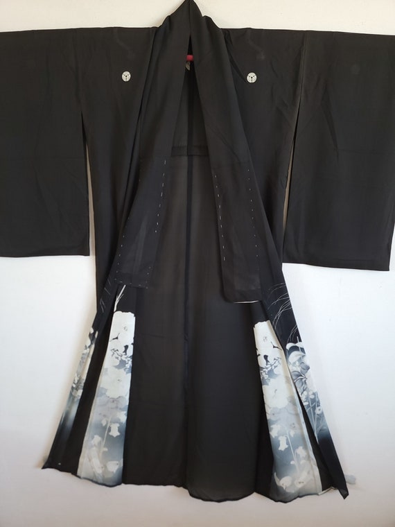 Antique Japanese Silk KIMONO Robe ,For Summer, Go… - image 10