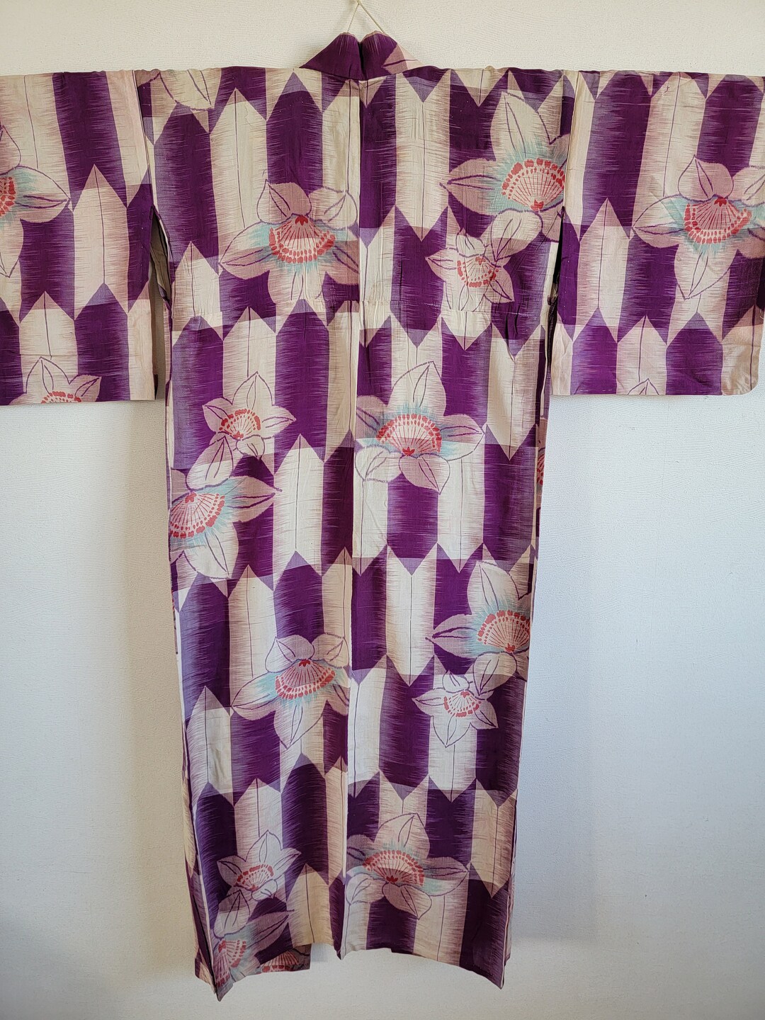 Antique Japanese Silk Kimono Robe Gown Dressinglingerie Etsy