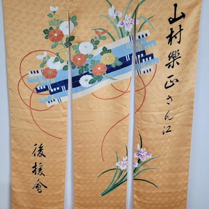 Japanese Silk Kimono Noren, Door way Curtains.