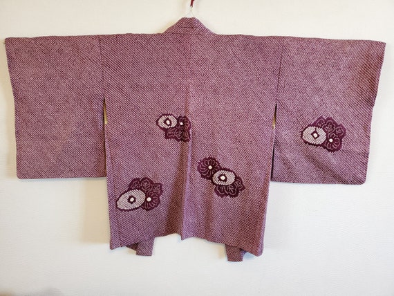 VintageJapanese Short Kimono Shibori Haori , KIMON
