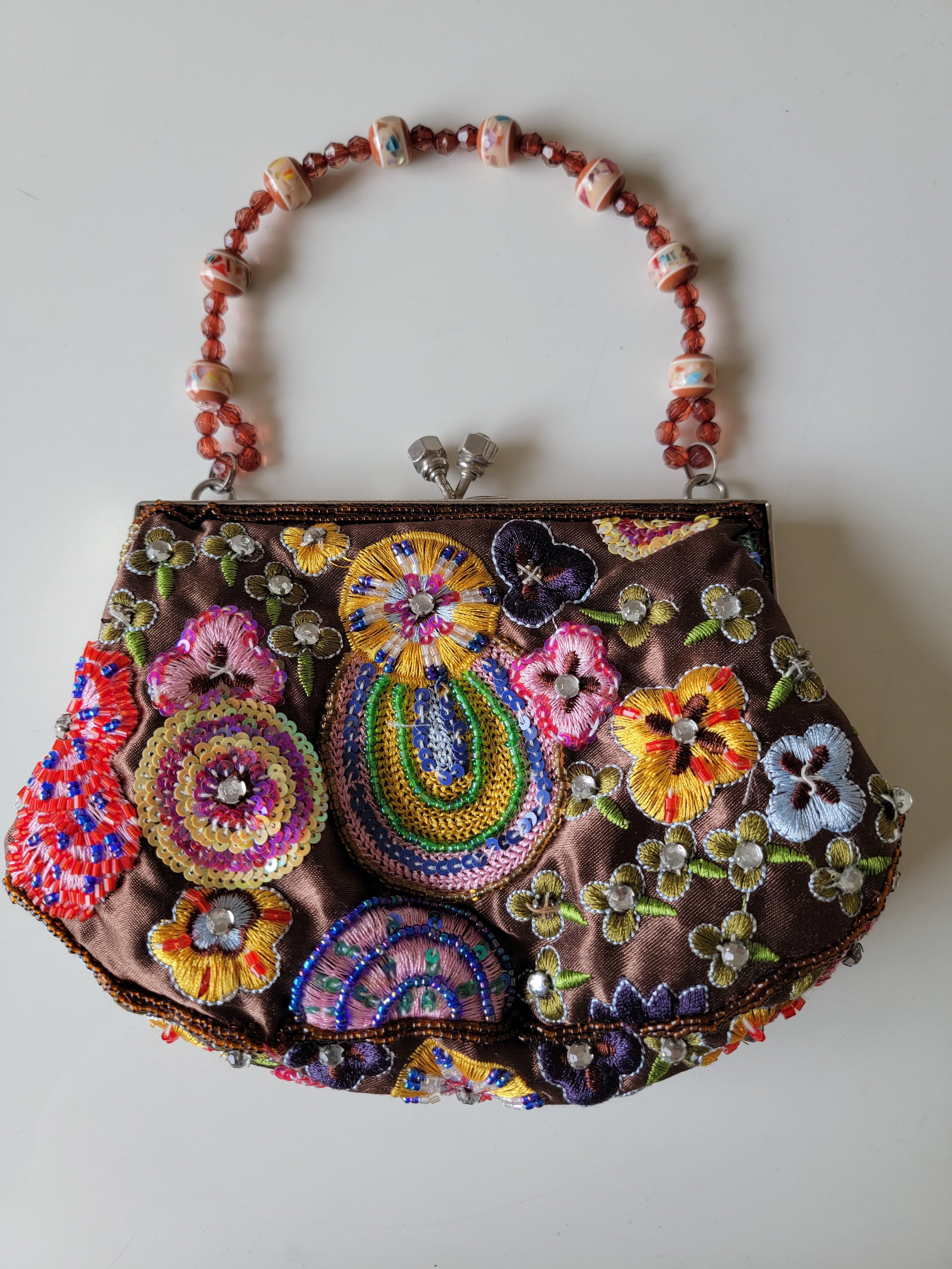 Japanese Vintage Beaded bag, Free Shipping