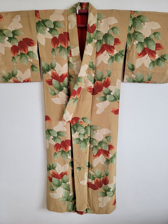 Antique Japanese Silk Kimono, gown, Dressing,Ling… - image 2