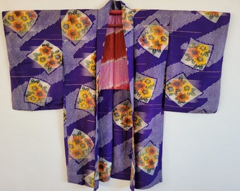 Antique Japanese Silk KIMONO jacket haori, KIMONO Dress, Antique