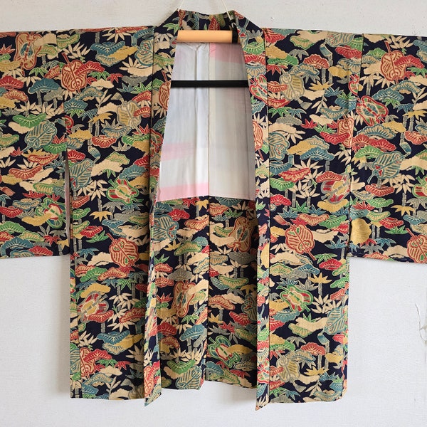 Japanese Silk Kimono jacket haori, Kimono dress, Antique18
