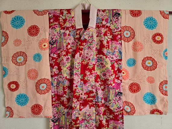 Antique Japanese Silk KIMONO Robe , Gown, Dressin… - image 9