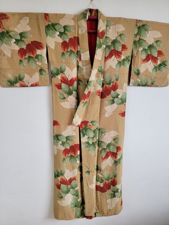 Antique Japanese Silk Kimono, gown, Dressing,Ling… - image 7