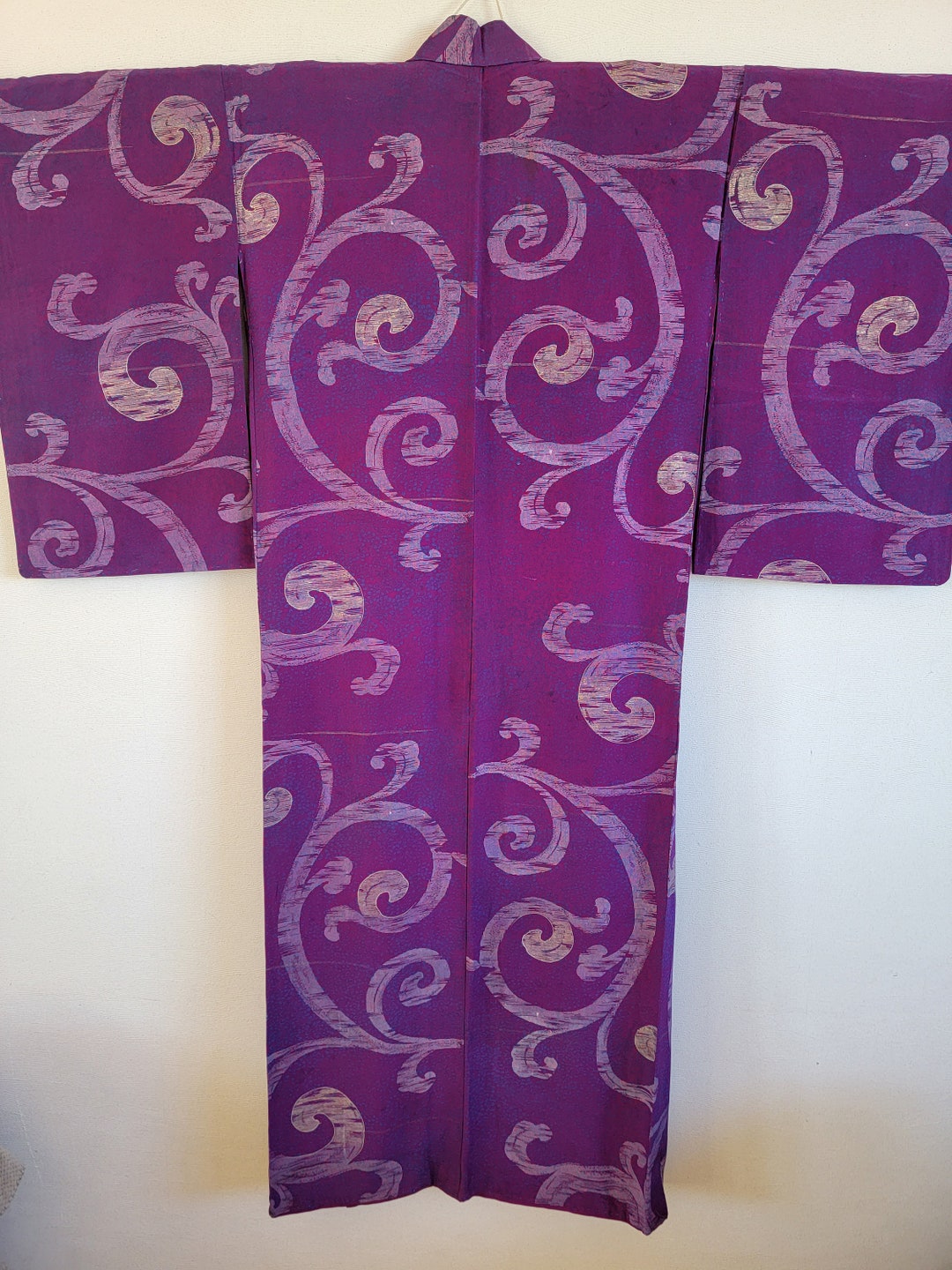 Antique Japanese Silk Kimono Robe Gown Dressinglingerie Etsy