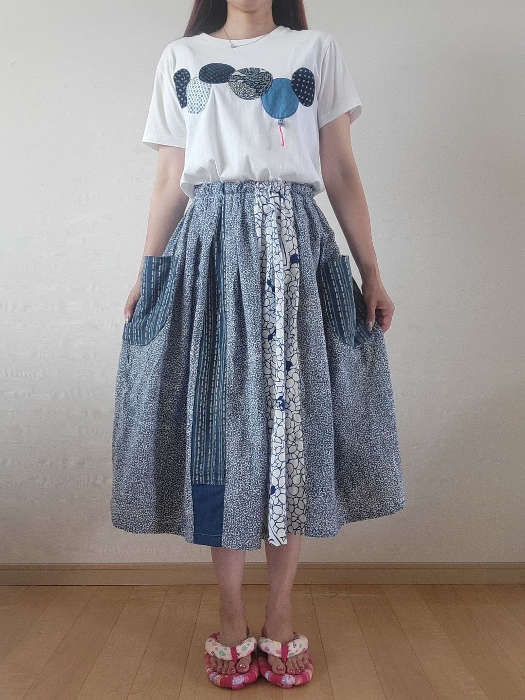 Kimono Remake Handmade ,yukata Patch Skirt Etsy