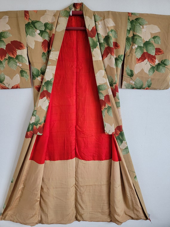 Antique Japanese Silk Kimono, gown, Dressing,Ling… - image 10